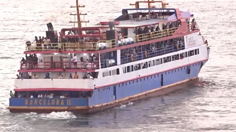Passenger Ship Deparatures Video stock 209899758