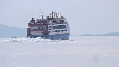 Passenger Ship Deparatures2 Stock Footage 209889778