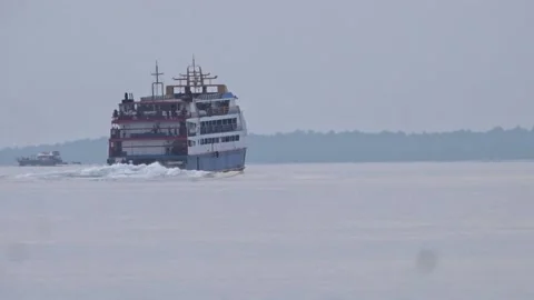 Passenger Ship Leave Manado Video stock 209890415