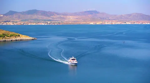 Passenger ship in Mar Menor, Spain. 스톡 동영상 26678302