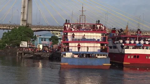 Passenger Ship Moving Video stock 209888655