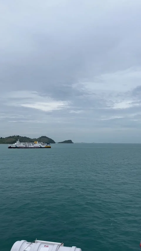 Passenger ships sail the ocean Stock Footage 296453074
