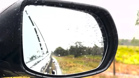 Passenger Side Mirror view of a Drive Through Central Florida Stock Footage 265089221