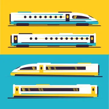 Passenger speed (express) train. Flat style vector illustration Stock Illustration