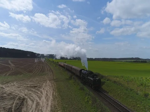 Passenger steam train Stock Footage 74703790