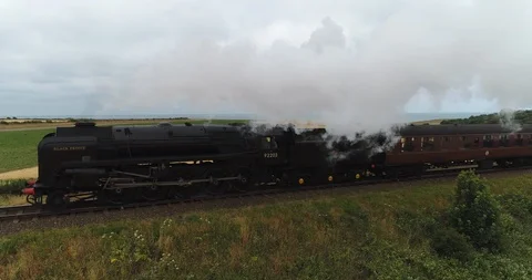 Passenger steam train Stock Footage 92906240