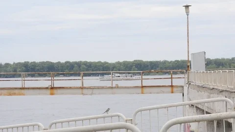 Passenger steamer at the pier Video stock 77825917