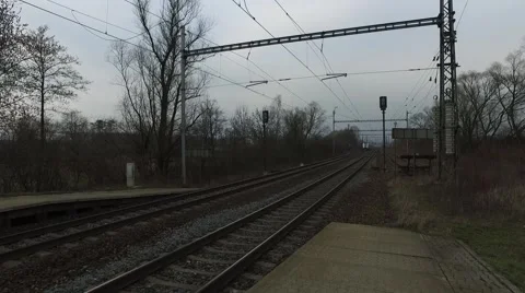 Passenger train arrives to the station 動画素材 61088172