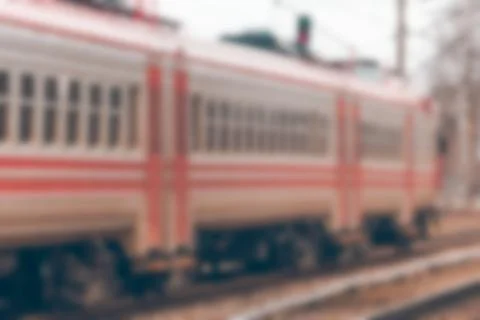 Passenger train - blurred image Stockfoto's