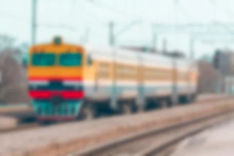 Passenger train - blurred image Stock Photos