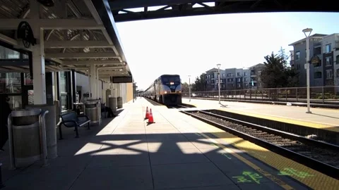 Passenger Train Brought to Stop by Tardy Couple Video stock 149949615