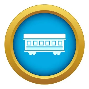 Passenger train car icon blue isolated Stock Illustration