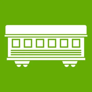 Passenger train car icon green Stock Illustration