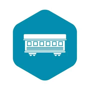 Passenger train car icon, simple style Stock Illustration