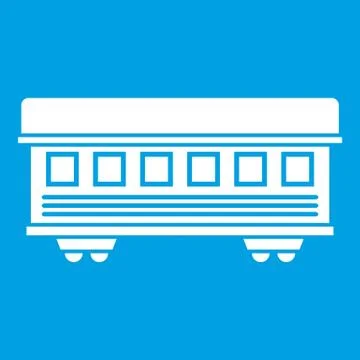 Passenger train car icon white Stock Illustration