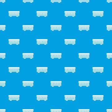 Passenger train car pattern seamless blue Illustrazione stock