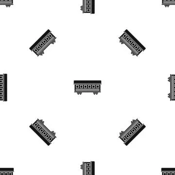 Passenger train car pattern seamless black イラスト素材