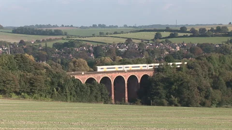Passenger Train Crossing a Viaduct Video stock 45600111