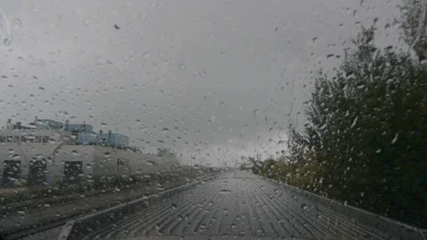 The Passenger Train heads into the Storm Stock Footage 92655118