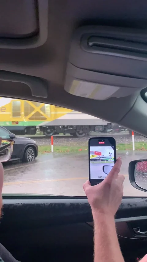 Passenger Train Hits Auto Transport Trailer Stuck on Tracks, Hollywood, Florida, Stock Footage 238768258