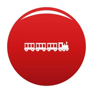 Passenger train icon vector red Illustrazione stock