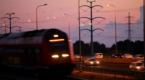 Passenger train in Israel Stock Footage 42736126