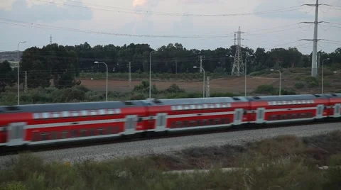 Passenger train in Israel Stock Footage 42736141
