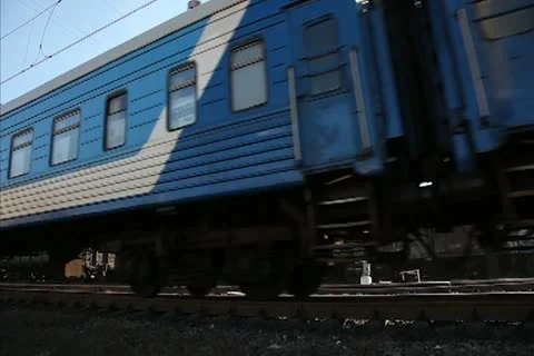 Passenger train in movement. 库存影片 12514842
