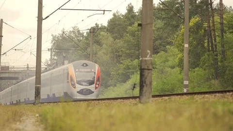 Passenger train movement Stock Footage 127227746