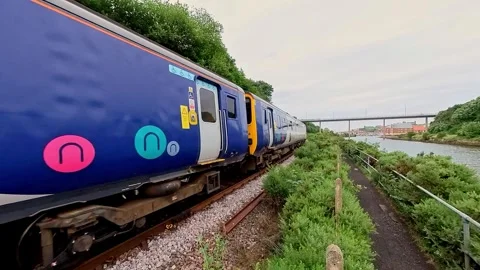 Passenger train on the Northern Line Video stock 246604876