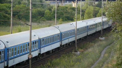 Passenger Train passes through the Countryside Stock Footage 39932281