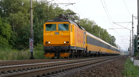 Passenger Train passes through the Countryside Stock Footage 39932298