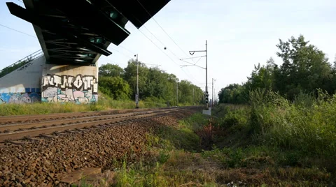 Passenger Train passes through the Countryside Stock Footage 39932376