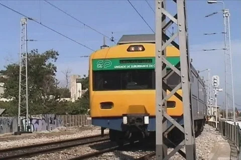 Passenger train passing by Stock Footage 102965