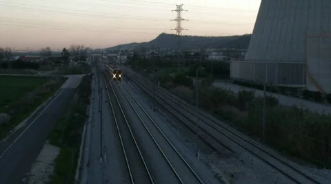 Passenger train passing Stock Footage 116785
