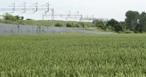 Passenger train passing  Stock Footage 137454444