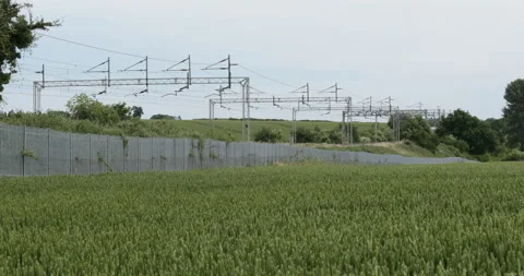 Passenger train passing  Stock Footage 137454535