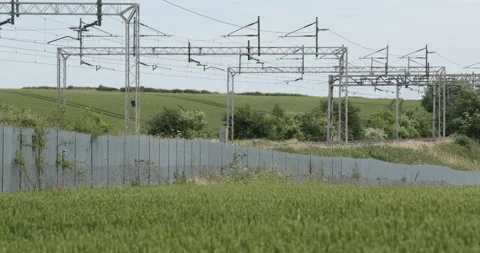 Passenger train passing  Stock Footage 137457562