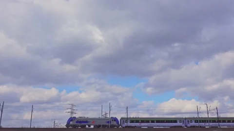 Passenger train passing by Stock Footage 152099822