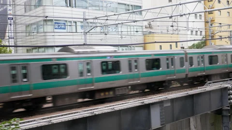 Passenger train passing Stock Footage 229250217