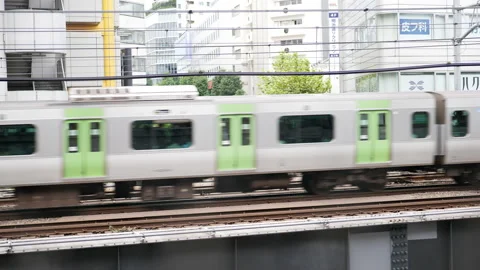 Passenger train passing Stock Footage 229257992