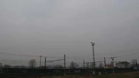 Passenger Train passing through the country Stock Footage 46078722