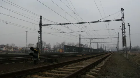 Passenger Train passing through the country Stock Footage 46080310