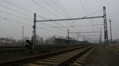 Passenger Train passing through the country Stock Footage 46080897