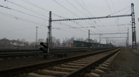 Passenger Train passing through the country Stock Footage 46081091