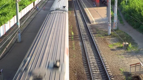 Passenger train on the railway Stock-Footage 115970919