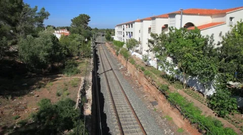 Passenger train in Spain Stock-Footage 50825887