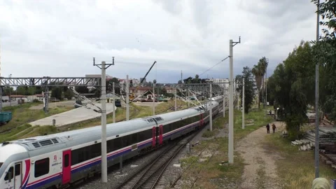 PASSENGER TRAIN STARTS JOURNEY Stock Footage 238615651