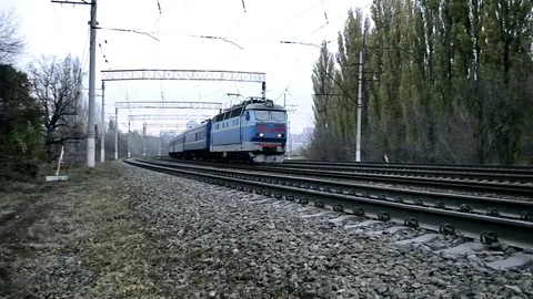 Passenger Train On The Turn View Stock Footage 84739354