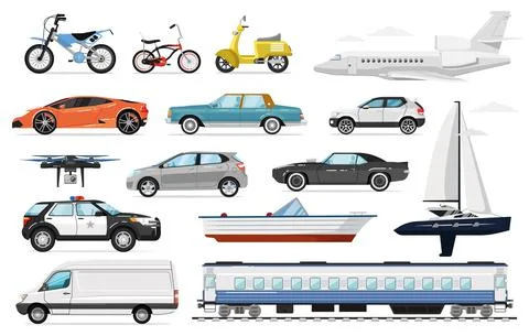 Passenger transport set Stock Illustration